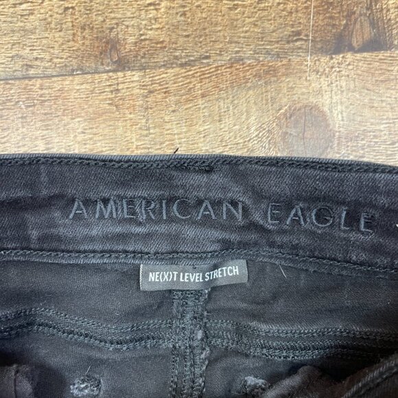 American Eagle Black/Gray Distressed Hi-Rise Jegging size 00 - Picture 5 of 5